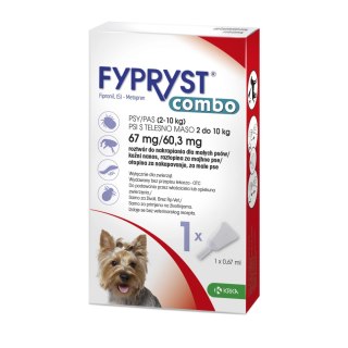 Krka Fypryst Combo Krople Na Pchły I Kleszcze Dla Psa 2-10kg 67mg/0,67ml 1 Pipeta