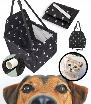 TRANSPORTER SAMOCHODOWY MATERIAŁOWY NA SIEDZENIE MATA DLA PSA KOTA