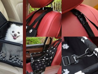 TRANSPORTER SAMOCHODOWY MATERIAŁOWY NA SIEDZENIE MATA DLA PSA KOTA