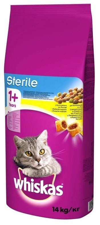 WHISKAS Karma Sucha Dla Kota Po Sterylizacji 1+ Sterile Z Kurczakiem 14kg