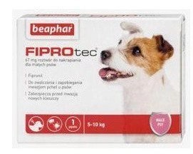 BEAPHAR Fiprotec Fiprotec S 1 Pipeta Kropli Przeciwko Ektopasożytom Dla Małych Psów 67mg