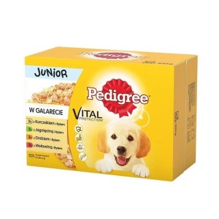 Pedigree Mokra Karma Dla Szczeniąt Mix Smaków Kurczak Z Ryżem, Jagnięcina Z Ryżem, Drób Z Ryżem I Wołowina Z Ryżem W Galaretce 1