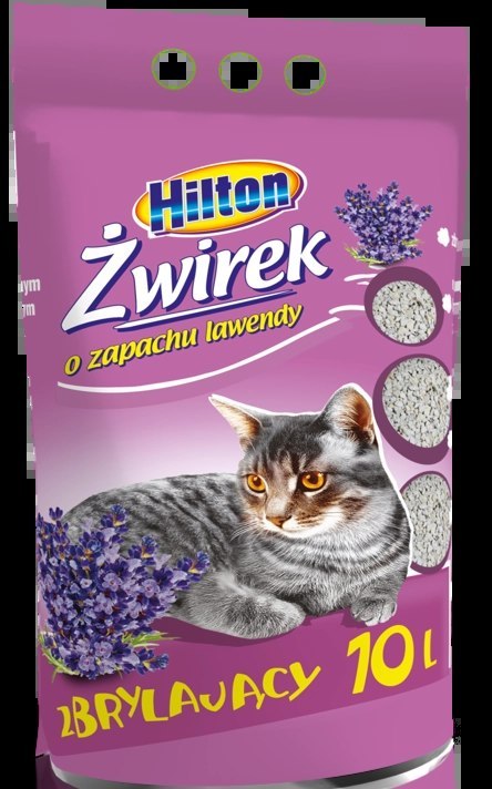 Hilton Żwirek Bentonitowy Zbrylający Dla Kota Lawendowy 10l