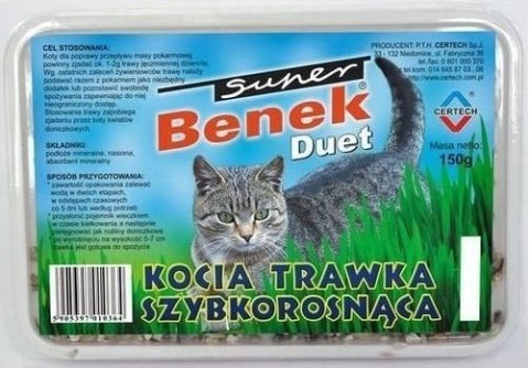 CERTECH-SUPER BENEK Trawka Duet Dla Kota Dzielone Opakowanie 150g