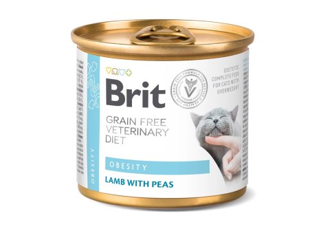 Brit Grain Free Veterinary Diet Cat Obesity Jagnięcina I Groszek 200g