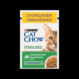 Purina Cat Chow Sterilised Karma Z Kurczakiem I Bakłażanem W Sosie 85g