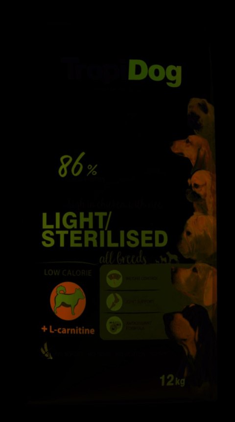 Tropidog Premium Light Sterilised Kurczak Z Ryżem 12kg