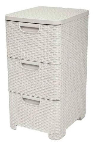 Curver Style Regał Z Szufladami Kremowy 42l