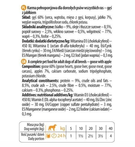 Dolina Noteci Premium Pure Gęś Z Jabłkiem 400g