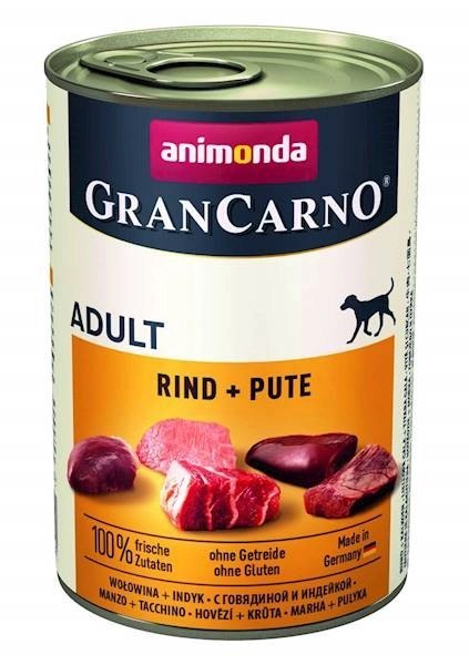 Animonda GranCarno Adult Dog Wołowina + Indyk 400g