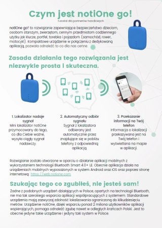 NotiOne Go! - Lokalizator Bluetooth Biały