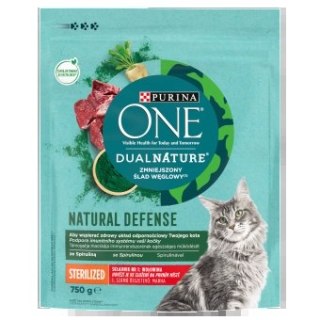 Purina One Dual Nature Spirulina Karma Dla Dorosłych Kotów Wołowina 750g
