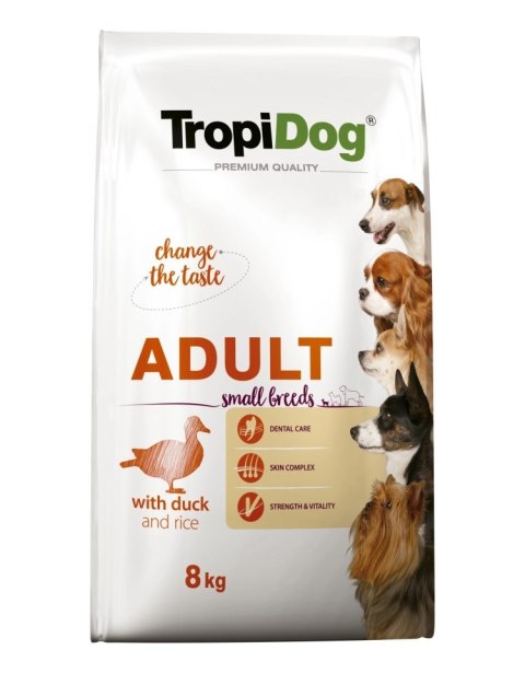 Tropidog Premium Adult Small Breeds Z Kaczką I Ryżem 8kg