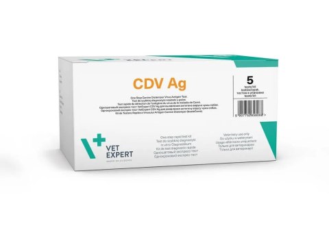 VETEXPERT Test Diagnostyczny Wirus Nosówki Psów (CDV Ag) 5 szt.