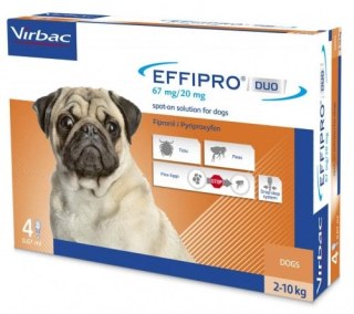 Virbac EFFIPRO Duo Pies S 2-10kg 4x0,67ml