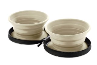 HUNTER miski silikonowe w etui List beżowe 2x750ml