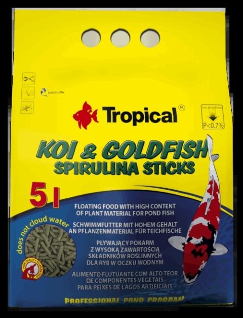 TROPICAL Koi & Goldfish Spirulina Sticks 5l/400g