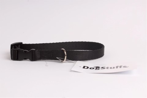DogStuffs Obroża z plastikową klamrą 25mm/34-60cm czarna