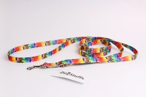 DogStuffs Smycz Regulowana - Piksele 15mm/220cm
