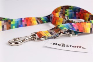 DogStuffs Smycz Regulowana - Piksele 20mm/220cm