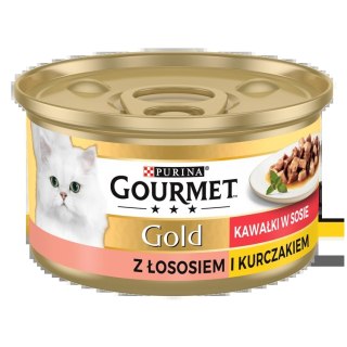 Purina Gourmet Gold łosoś/ kurczak w sosie 85g