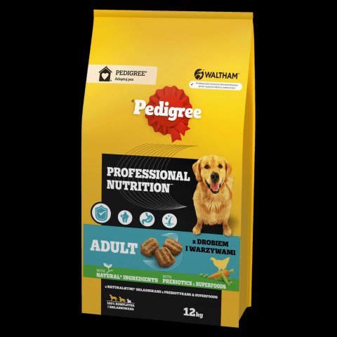 Pedigree Adult Professional Nutrition Drób Warzywa 12kg
