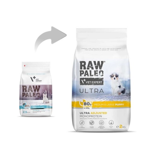 Vetexpert Raw Paleo Karma Dla Szczeniąt Large Indyk 2kg