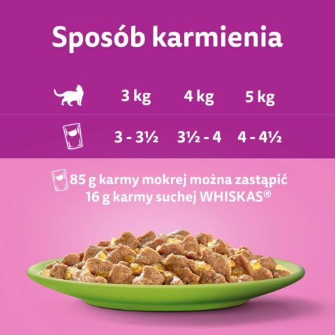 Whiskas Adult Saszetki 40 x 85g Mix Smaków - Mokra Karma Dla Kota