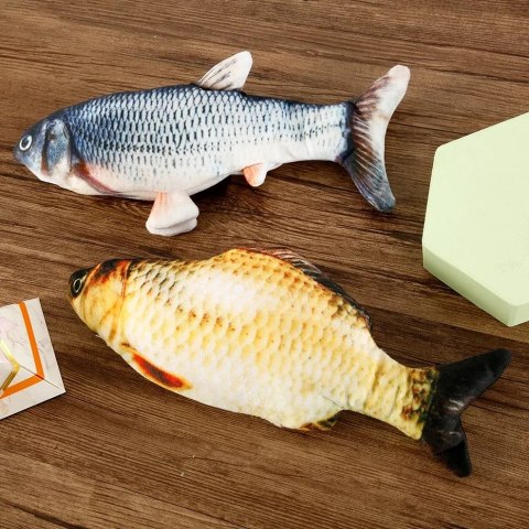 NUXIE® Pluszowa Zabawka Rybka Dla Kota Z Kocimiętką USB 28 Cm