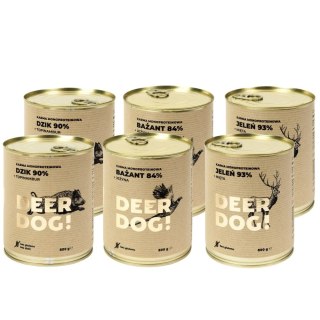 Deer Dog 6 x 800g MIX smaków puszka karma mokra dla psa DZICZYZNA