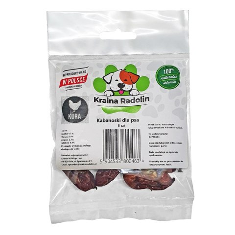 Kabanos drobiowy dla psa 8 szt przysmak gryzak natura