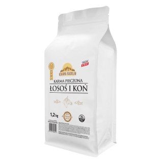 Kraina Radolin Koń i Łosoś 1,2kg dla psów z alergią i nadwrażliwością pokarmową 39% mięsa pieczonego karma sucha