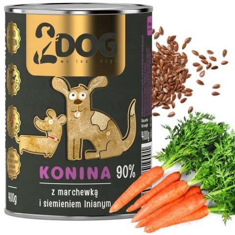 2Dog mokra karma konina z siemieniem 400g