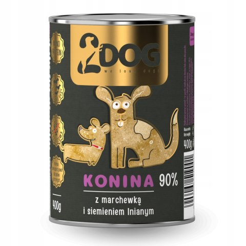 2Dog mokra karma konina z siemieniem 400g