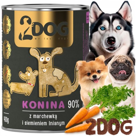2Dog mokra karma konina z siemieniem 400g