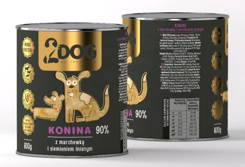 2Dog mokra karma konina z siemieniem 800g