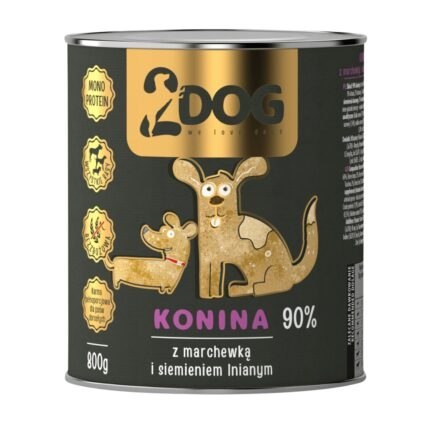 2Dog mokra karma konina z siemieniem 800g