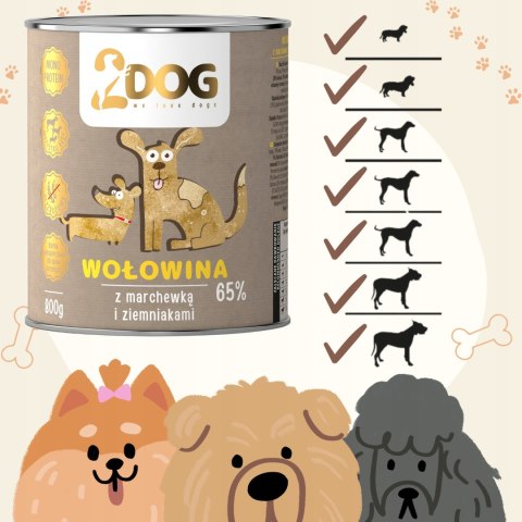 2Dog mokra karma wołowina z rosołem 800g