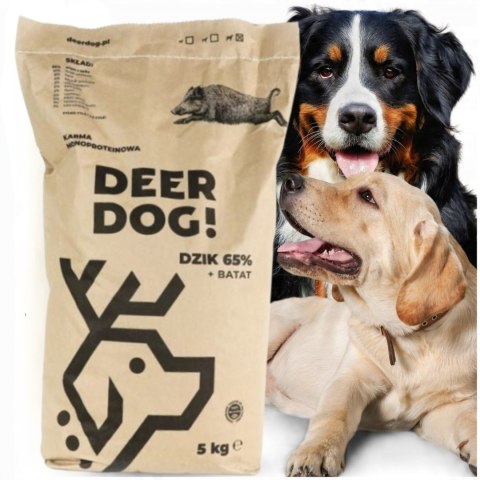 Deer Dog Dzik z batatami 5 kg duże rasy sucha karma