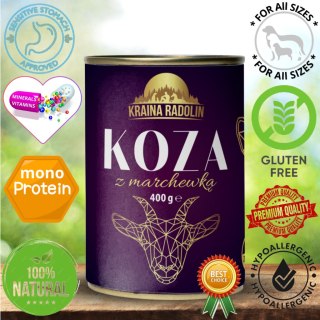 Kraina Radolin 400g Koza z marchewką 50% mięsa