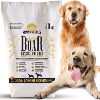 Kraina Radolin Dzik 10 kg średnie i większe rasy karma sucha 65% mięsa dla alergików z nadwrażliwością pokarmową