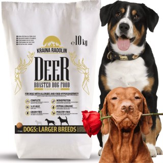 Kraina Radolin Jeleń 10 kg średnie i większe rasy 65% mięsa dla alergików z nadwrażliwością pokarmową karma sucha