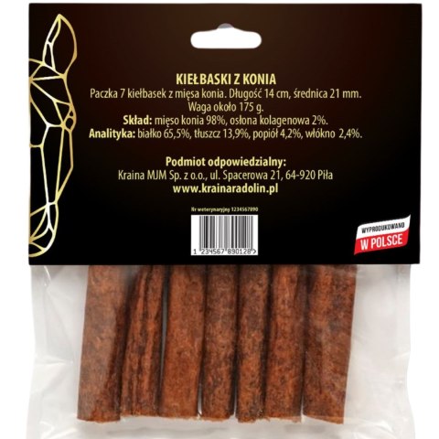 Kraina Radolin Kiełbaski z Konia 7 szt 98% mięsa naturalny przysmak smakołyk gryzak