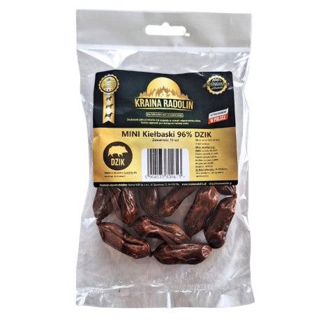 MINI Kiełbaski 96% DZIK 15 szt