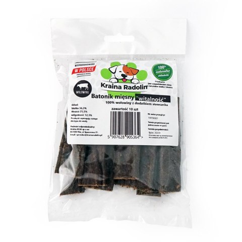 Rodonik mięta - batonik wołowy 10 sztuk przysmak dla psa gryzaki naturalne