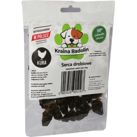 Serca drobiowe 40g przysmak dla psa gryzaki naturalne
