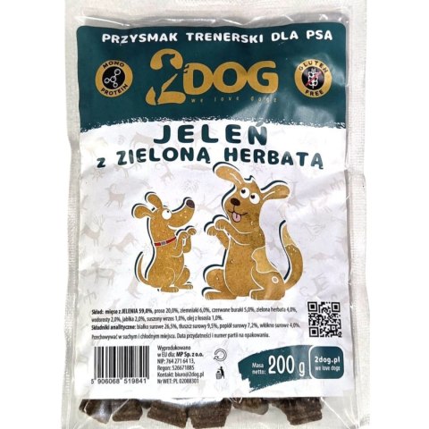 2Dog Przysmak treserski dla psa Jeleń z zieloną herbatą 200g