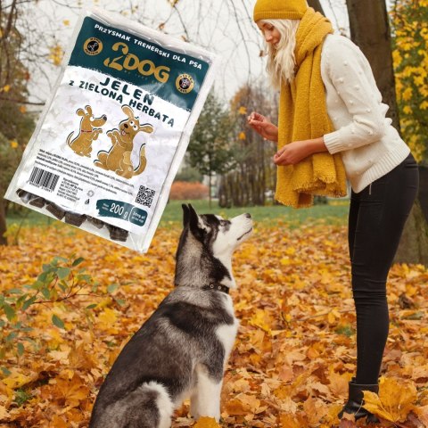 2Dog Przysmak treserski dla psa Jeleń z zieloną herbatą 200g