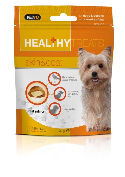 Vetiq Przysmaki dla psów i szczeniąt zdrowa skóra i sierść Healthy Treats Skin & Coat For Dogs & Puppies 70g WYPRZEDAŻ
