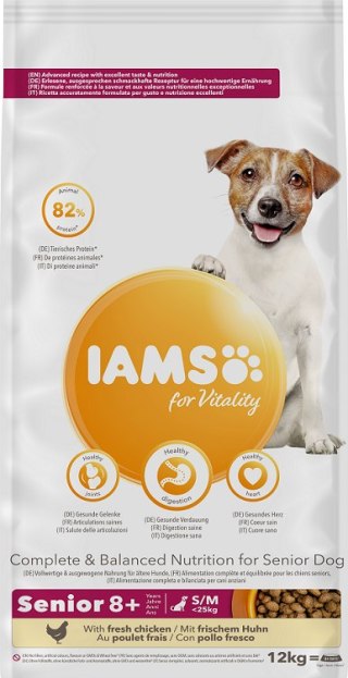 IAMS For Vitality Karma Sucha Dla Psów Senior Małe I Średnie Rasy Kurczak 12kg